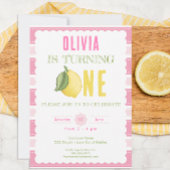 ピンクレモネード1st誕生日パーティの招待状 招待状