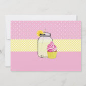 ピンクレモネード ファースト 1歳 誕生日パーティー 写真 招待状 (裏面)