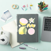 ピンクレモネード レモン 花 オリジナル シール シート (iPadカバー)