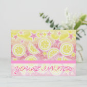 「ピンクレモネード」招待状ストライプ 招待状 (スタンド正面)