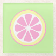 ピンクレモンスライスかわいい飲料用コースター