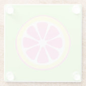 ピンクレモンスライスかわいい飲料用コースター ガラスコースター (裏面)
