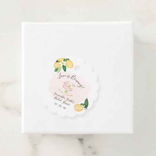 ピンクレモンズラブイズブルーイングティーブライダルシャワー フェイバータグ (インサイチュ)
