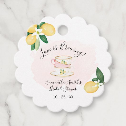 ピンクレモンズラブイズブルーイングティーブライダルシャワー フェイバータグ (正面)