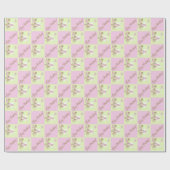 ピンクレモンライムバタフライ誕生日ラッピング紙 ラッピングペーパー (フラット)