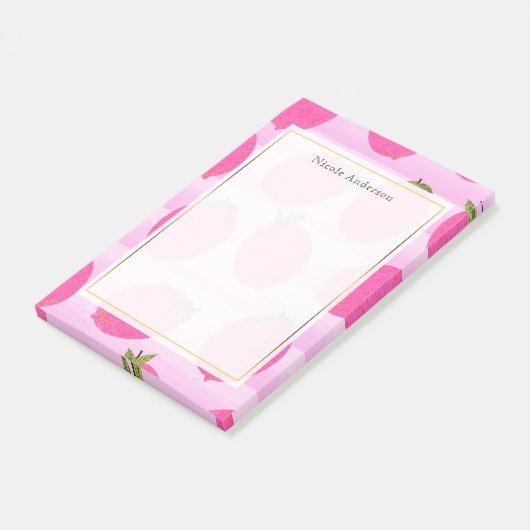 ピンクレモンレモネードサマーフルーツおもしろいブライト ポストイット (アングル)