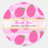 ピンクレモンレモネードサマーフルーツウォーターの色のお気に入り ラウンドシール (正面)