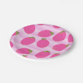 ピンクレモンレモネードサマーフルーツウォーターパーティー ペーパープレート (アングル)