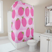 ピンクレモンレモネードサマーフルーツブライトおもしろい シャワーカーテン (インサイチュ)