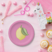 ピンクレモンレモネードバースデーパーティー紙プレート ペーパープレート (パーティー)