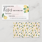 ピンクレモン何人のキスブライダルシャワーゲームカード プレイスカード (正面/裏面)