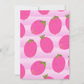 ピンクレモン夏のフルーツ明るい誕生日パーティー 招待状 (裏面)