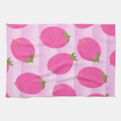 ピンクレモン夏フルーツウォーターの色おもしろい明るい キッチンタオル (横)