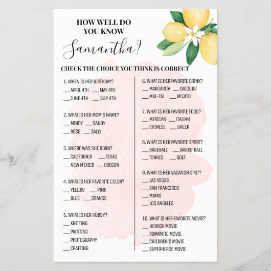 ピンクレモン花嫁ゲームカードを知ってるか チラシ (正面)