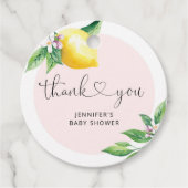ピンクレモン ベイビーシャワー 感謝 フェイバータグ (正面)