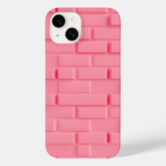 ピンクレンガ壁のiPhoneケース フェミニンなスタイル Case-Mate iPhoneケース (裏面)