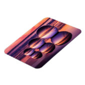 ピンクレンスボールカリフォルニアビーチサンセット マグネット (左側)