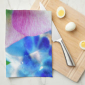 ピンクレンテンバラブルーガラスボール キッチンタオル (四つ折り)