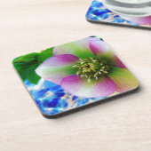 ピンクレンテンバラブルーガラスボール コースター (左側)