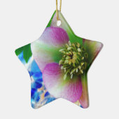 ピンクレンテンバラブルーガラスボール セラミックオーナメント (左)