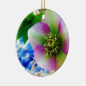 ピンクレンテンバラブルーガラスボール セラミックオーナメント (右)