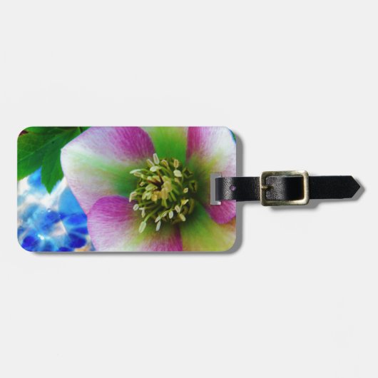 ピンクレンテンバラブルーガラスボール ラゲッジタグ (正面横)