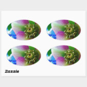 ピンクレンテンバラブルーガラスボール 楕円形シール (シート)