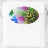 ピンクレンテンバラブルーガラスボール 楕円形シール (バッグ)