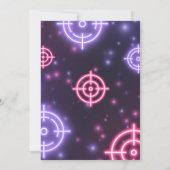 ピンクレーザーラベルグロー誕生日招待状 招待状 (裏面)