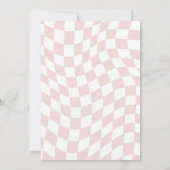 ピンクレーシングカーファーストワンガールファースト誕生日 招待状 (裏面)