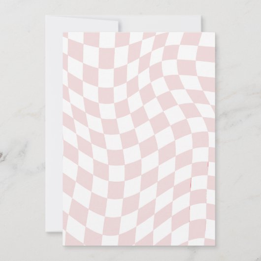 ピンクレーシングカーファーストワンガールファースト誕生日 招待状 (裏面)