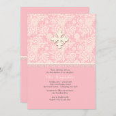 ピンクレースと水玉模様招待状 招待状 (正面/裏面)