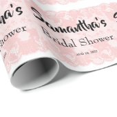 ピンクレースのウェディングシャワーラッピングペーパー ラッピングペーパー (ロールコーナー)