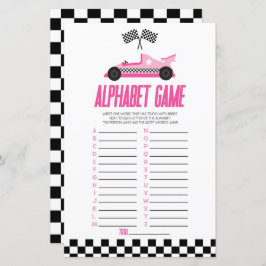 ピンクレースカーアルファベビーシャワーゲーム