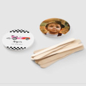 ピンクレースカーガールバースデーパーティフォトハンドファン ハンドファン (組立なし)