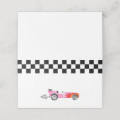 ピンクレースカーガールバースデーパーティー座席表 プレイスカード (外部開封)
