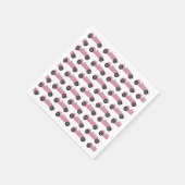 ピンクレースカーガールレースツーファースト誕生日パーティー スタンダードカクテルナプキン (角)