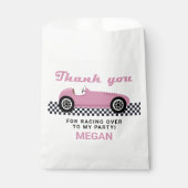 ピンクレースカーレース誕生日パーティーフェイバーバッグ フェイバーバッグ (正面)