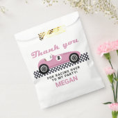 ピンクレースカーレース誕生日パーティー フェイバーバッグ (封をした状態)