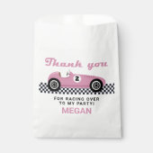 ピンクレースカーレース誕生日パーティー フェイバーバッグ (正面)