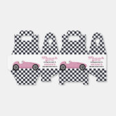 ピンクレースカーレース誕生日パーティ市松模様にー フェイバーボックス (折り畳みなし)