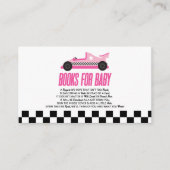 ピンクレースカー赤ちゃんシャワーベビー エンクロージャーカード (正面)