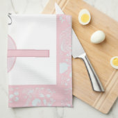 ピンクレースガールバプテスマ キッチンタオル (四つ折り)