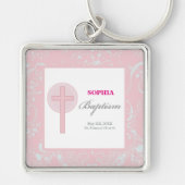 ピンクレースガールバプテスマ キーホルダー (正面)