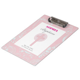 ピンクレースガールバプテスマ クリップボード