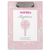ピンクレースガールバプテスマ クリップボード (正面)