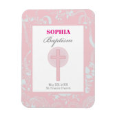 ピンクレースガールバプテスマ マグネット (縦)