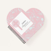 ピンクレースガールパーソナライズされたバプテスマ ノートブック (正面)