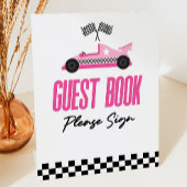 ピンクレースクカーレーサーゲストブックパーティー 台座サイン