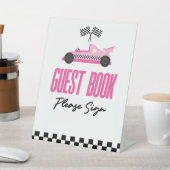 ピンクレースクカーレーサーゲストブックパーティー 台座サイン (インサイチュ)